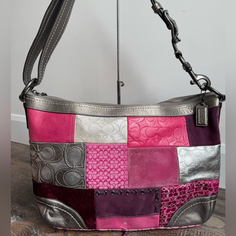 Coach Y2K Pink & Silver Patchwork Shoulder Bag - H0893-F12865